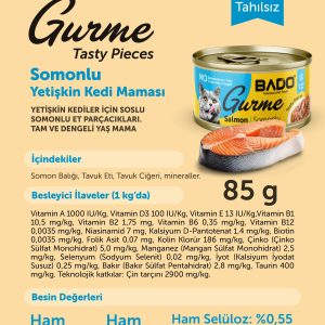 BADO GURME YAŞ YETİŞKİN KEDİ MAMASI SOMONLU 85 GR 36 ADET - Görsel 7