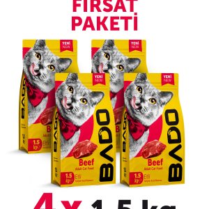 Bado Yetişkin Kedi Maması Etli Biftekli 1,5 Kg 4'lü - Görsel 2