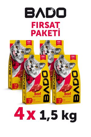 Bado Yetişkin Kedi Maması Etli Biftekli 1,5 Kg 4'lü - Görsel 2