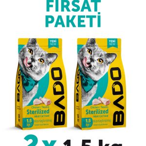 Bado Kısırlaştırılmış Yetişkin Kedi Maması Tavuk Etli 1,5 Kg 2'li - Görsel 2