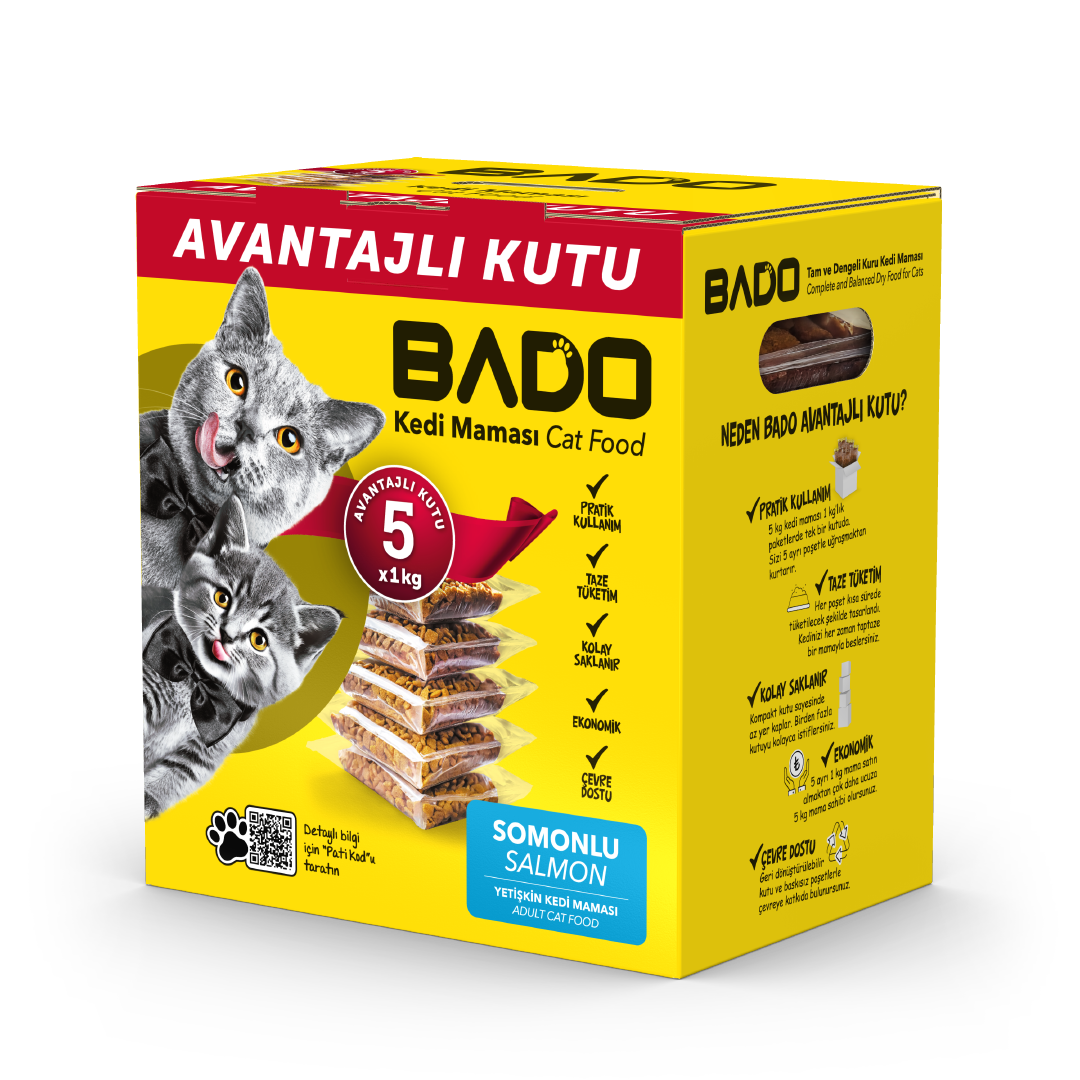 Bado Yetişkin Kedi Maması Somonlu 5x1kg - Görsel 2