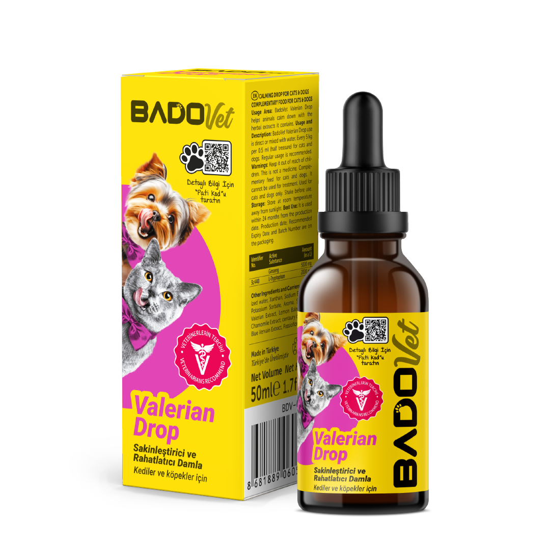 Bado Valerian Drop Kedi Ve Köpekler İçin Sakinleştirici Damla 50 ML - Görsel 2