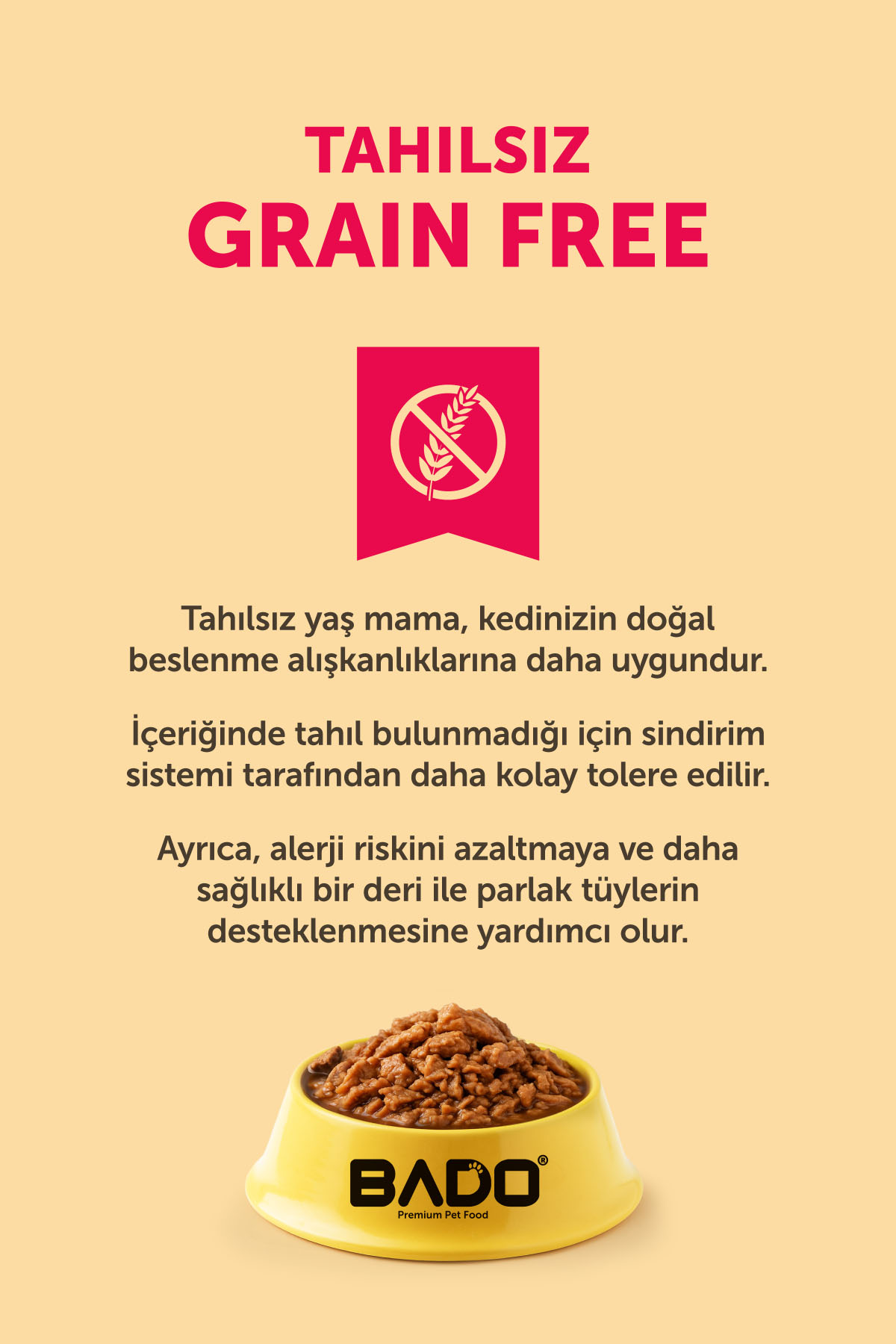 BADO GURME YAŞ YETİŞKİN KEDİ MAMASI KUZU ETLİ 85 GR 12 ADET - Görsel 6