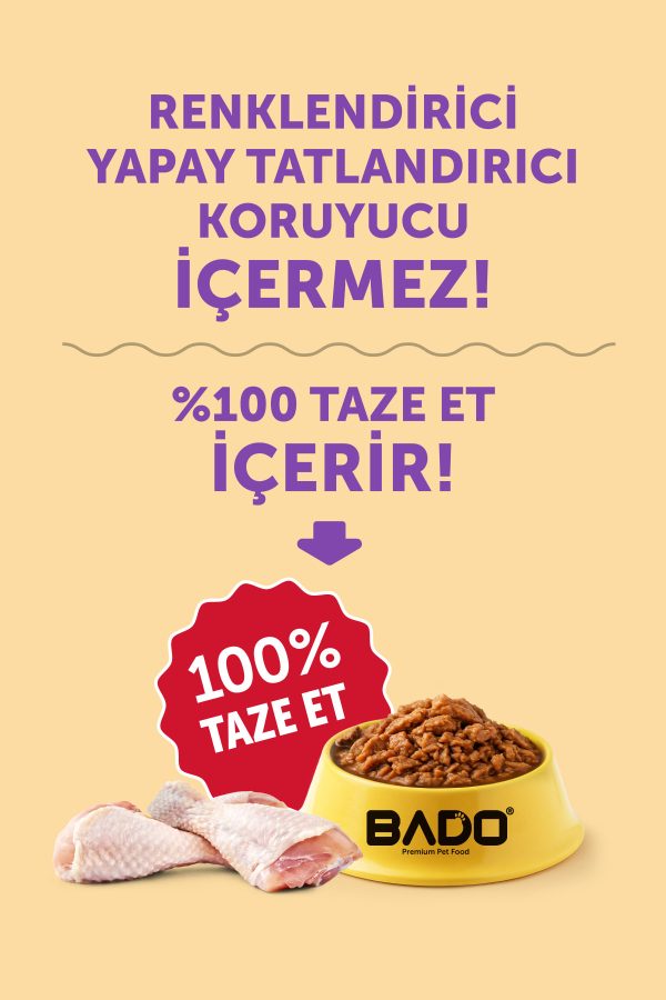 BADO GURME YAŞ YETİŞKİN KEDİ MAMASI TAVUKLU 85 GR 12 ADET