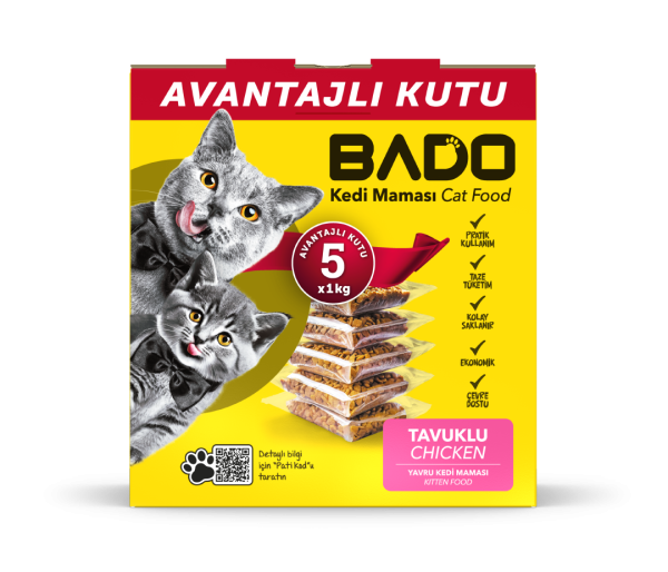 Bado Yavru Kedi Maması Tavuklu 5x1kg
