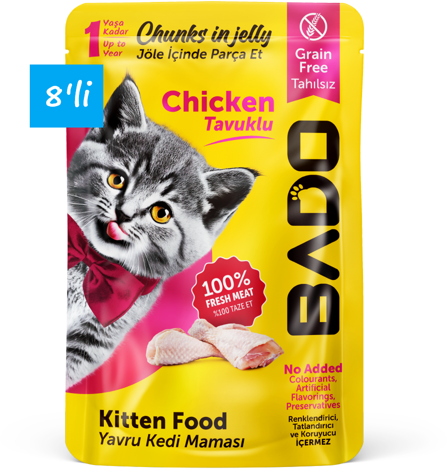 Bado Yavru Yaş Kedi Maması Tavuk Etli 85Gr 8