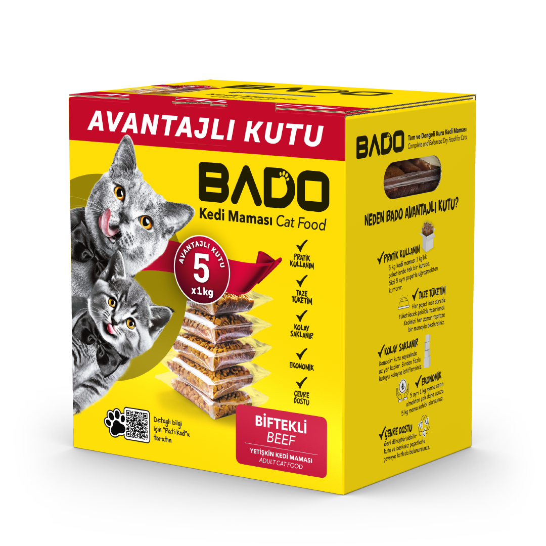 Bado Yetişkin Kedi Maması Etli 5x1kg - Görsel 2