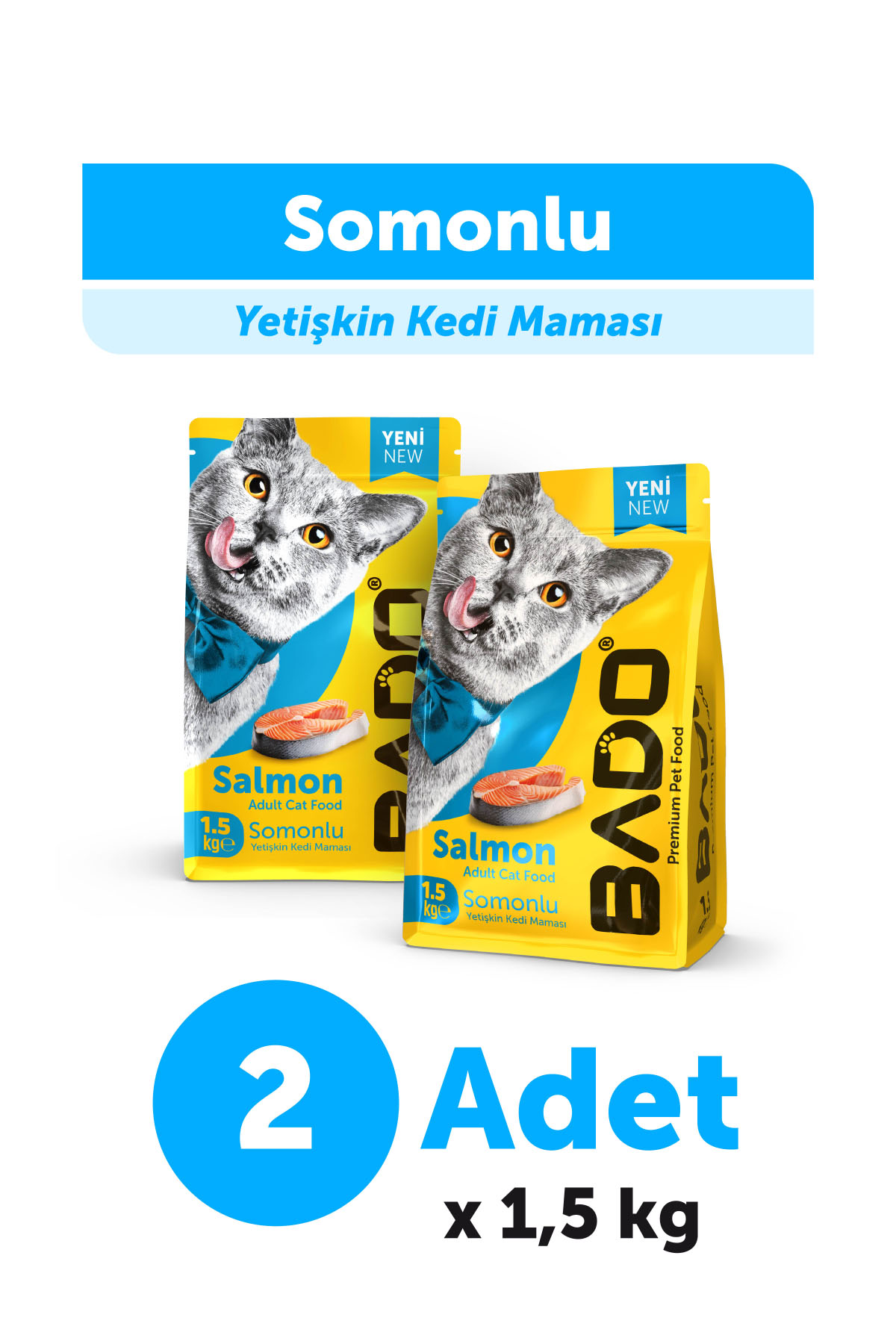 Bado Yetişkin Kedi Maması Somonlu 1,5 Kg 2