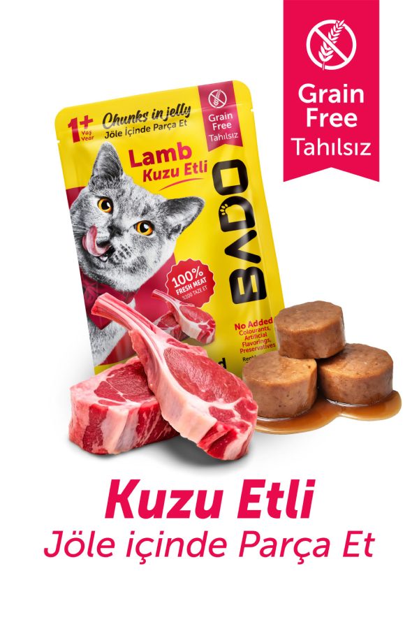 Bado Yetişkin Kedi Yaş Maması Kuzu Etli 85GR
