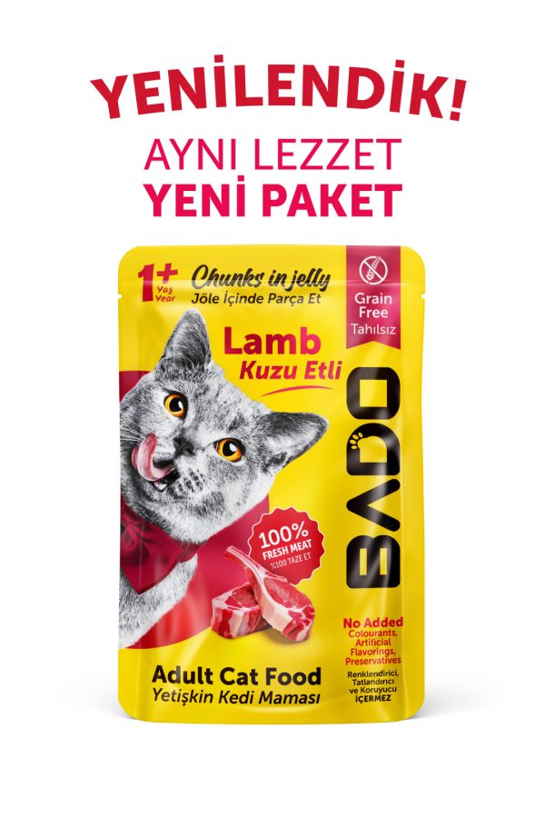 Bado Yetişkin Kedi Yaş Maması Kuzu Etli 85GR