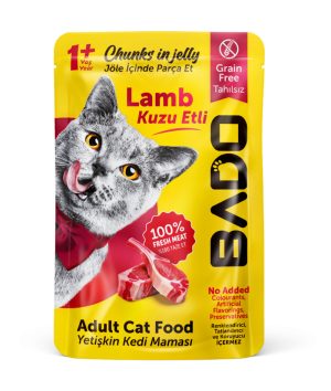 Bado Yetişkin Kedi Yaş Maması Kuzu Etli 85GR 12'li - Görsel 2