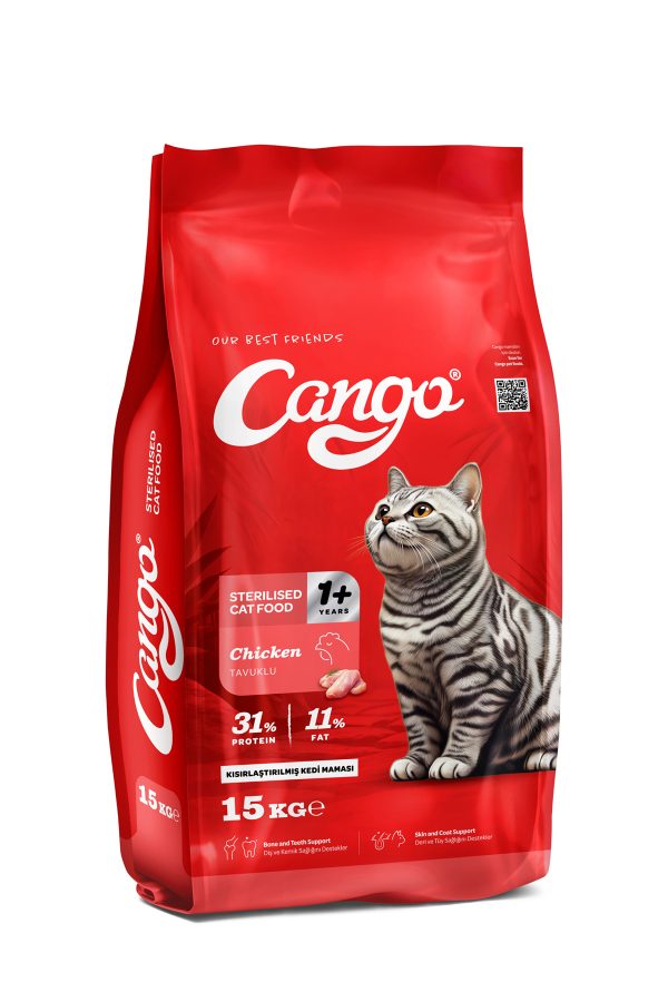 Cango Kısırlaştırılmış Steril Kedi Maması Tavuk Etli 15KG