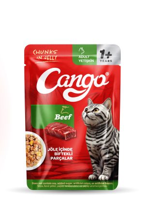 Cango Yaş Yetişkin Kedi Maması Etli Biftekli 80 GR 24 Adet - Görsel 2