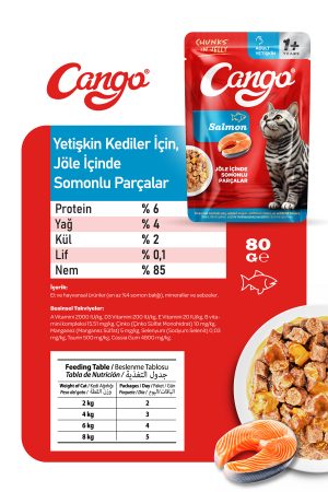 Cango Yaş Yetişkin Kedi Maması Somonlu 80 GR - Görsel 3
