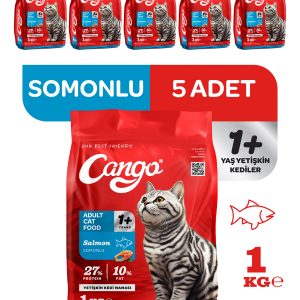 Cango Yetişkin Kedi Maması Somonlu 1 Kg 5'li - Görsel 1