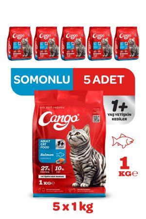 Cango Yetişkin Kedi Maması Somonlu 1 Kg 5'li - Görsel 1