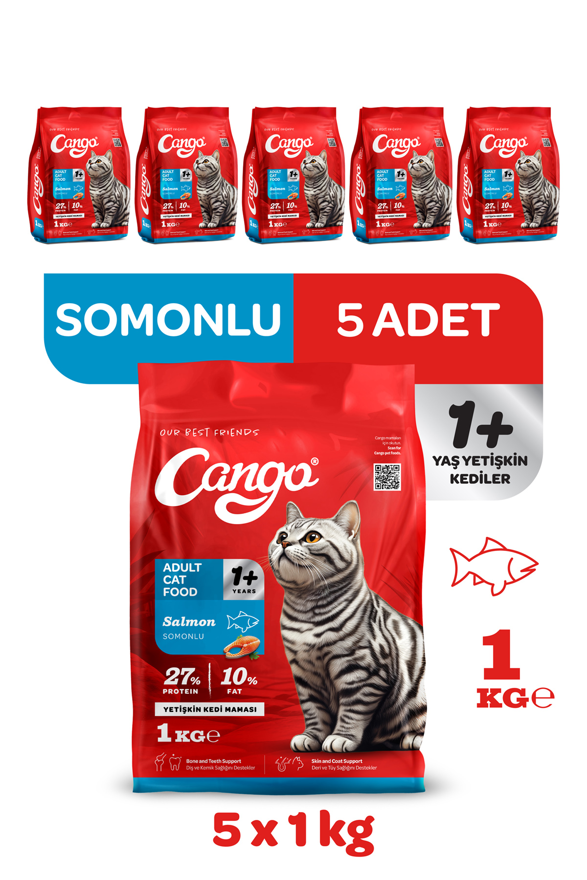 Cango Yetişkin Kedi Maması Somonlu 1 Kg 5