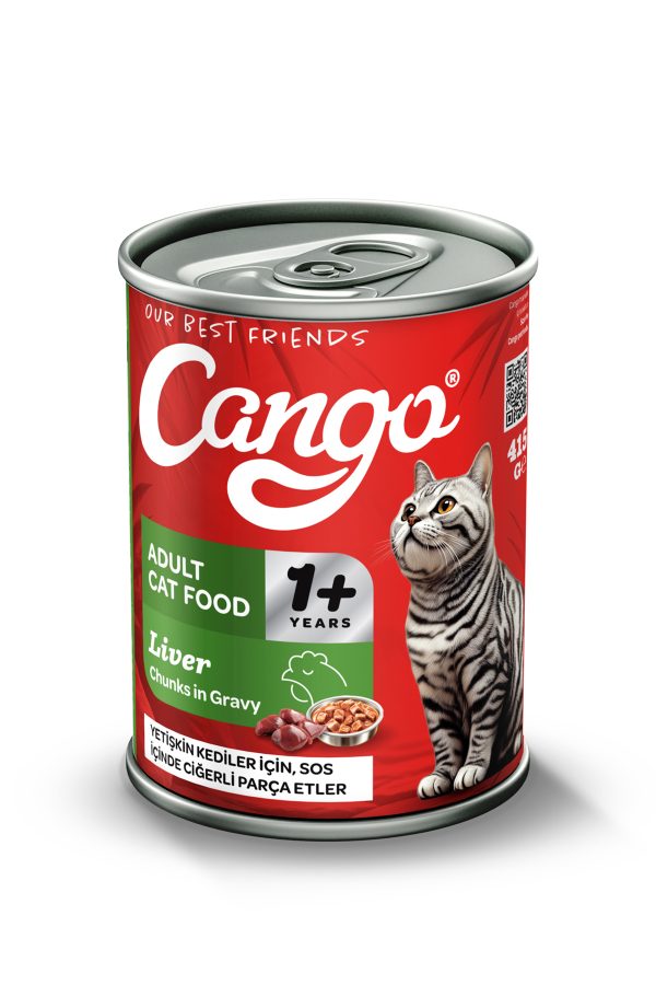 Cango Yetişkin Yaş Kedi Maması Ciğerli 415Gr 6Lı