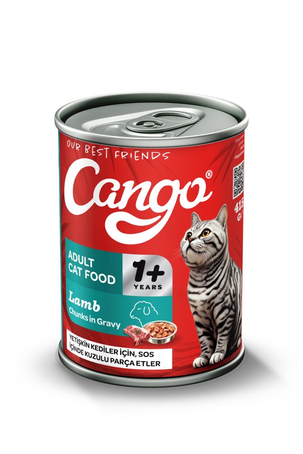 Cango Yetişkin Yaş Kedi Maması Kuzu Etli 415Gr 24Lü