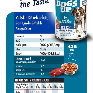 Dogs Up Yaş Yetişkin Köpek Maması Biftekli 415gr 12Li - Görsel 3