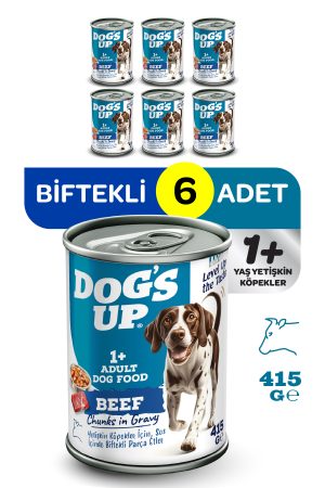 Dogs Up Yaş Yetişkin Köpek Maması Biftekli 415gr 6Lı - Görsel 1