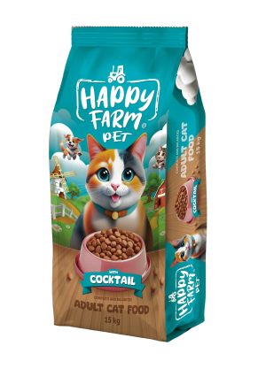 Happy Farm Yetişkin Kedi Maması Kokteyl 15 KG - Görsel 2