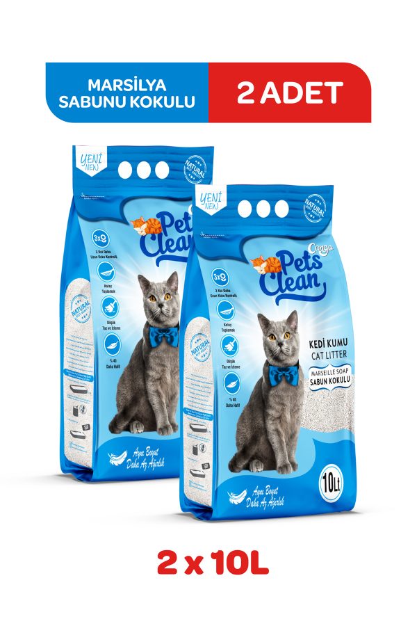 Pets Clean Kedi Kumu Marsilya Sabun Kokulu 10Lt 2Li
