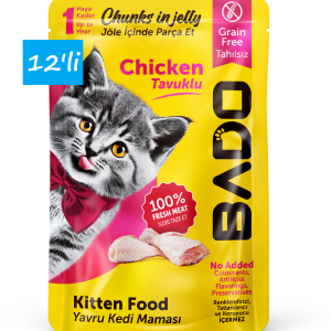 Bado Yavru Yaş Kedi Maması Tavuk Etli 85Gr 12'li - Görsel 2