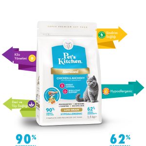 Pet's Kitchen Kısırlaştırılmış Kedi Maması Hamsi ve Tavuk 1,5 Kg - Görsel 2