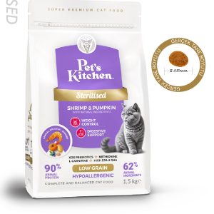 Pet's Kitchen Kısırlaştırılmış Kedi Maması Karides ve Balkabağı 1,5 Kg - Görsel 1