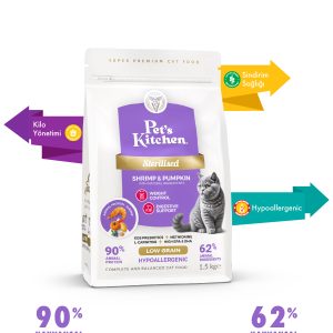 Pet's Kitchen Kısırlaştırılmış Kedi Maması Karides ve Balkabağı 1,5 Kg - Görsel 2