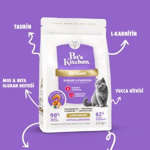 Pet's Kitchen Kısırlaştırılmış Kedi Maması Karides ve Balkabağı 1,5 Kg - Görsel 4