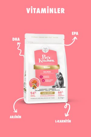 Pet's Kitchen Yavru Kedi Maması Somonlu 1,5 Kg - Görsel 4