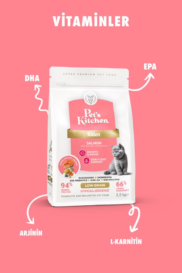 Pet's Kitchen Yavru Kedi Maması Somonlu 1,5 Kg