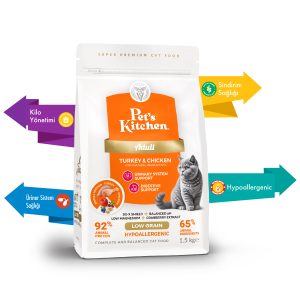 Pet's Kitchen Yetişkin Kedi Maması Hindi ve Tavuklu 1,5 Kg - Görsel 2