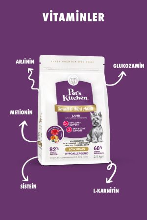 Pet's Kitchen Yetişkin Köpek Maması Küçük Irk Kuzu Etli 2,5 Kg - Görsel 4