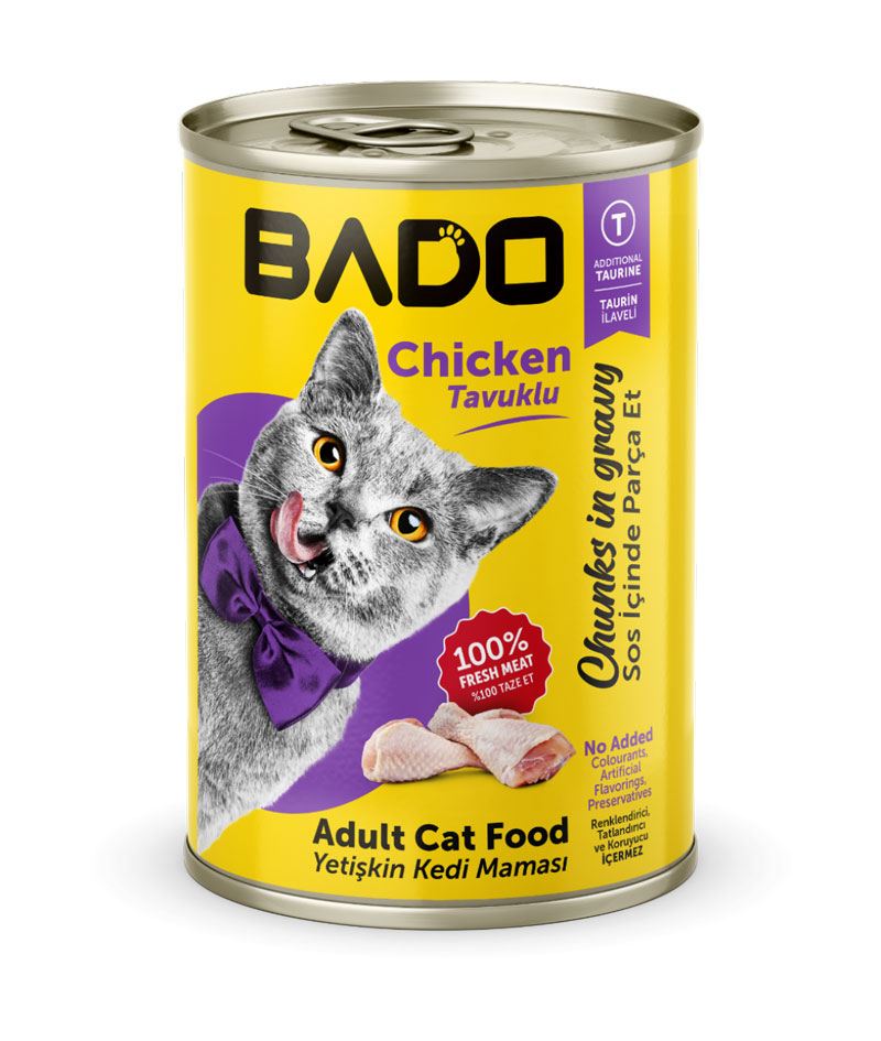 Bado Yetişkin Yaş Kedi Maması Tavuk Etli 400GR - Görsel 1