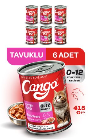 Cango Yavru Yaş Kedi Maması Tavuklu 415Gr 6Lı - Görsel 1