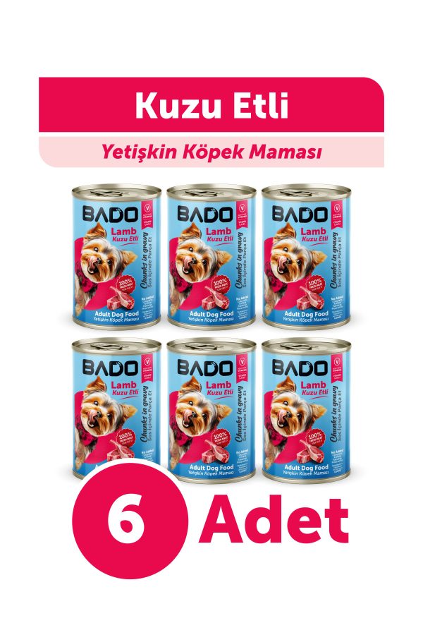 Bado Yaş Köpek Maması Kuzu Etli 400Gr 6Lı