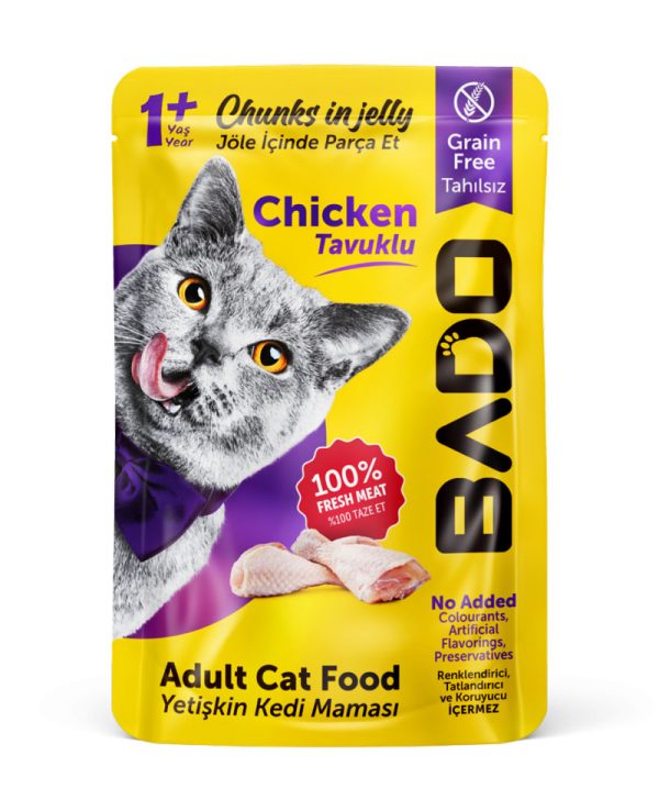 Bado Yetişkin Yaş Kedi Maması Tavuk Etli 85GR