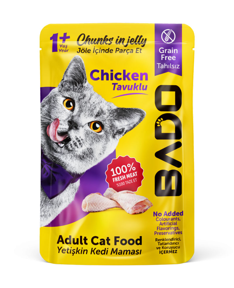 Bado Yetişkin Yaş Kedi Maması Tavuk Etli 85GR - Görsel 1