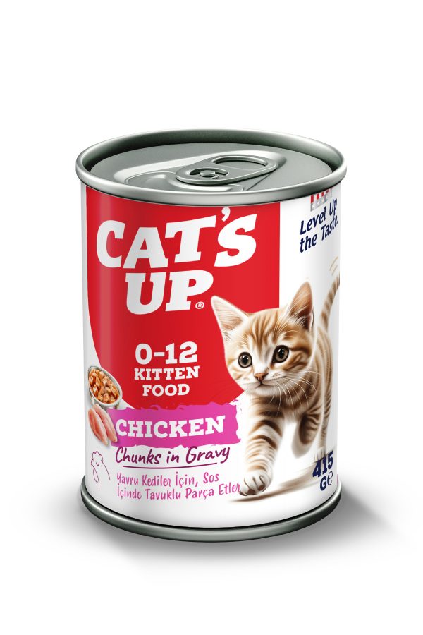 Cats Up Yaş Yavru Kedi Maması Tavuklu 415gr 12Li