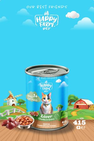 Happy Farm Yaş Kedi Maması Ciğerli 415 Gr 36 Adet - Görsel 1