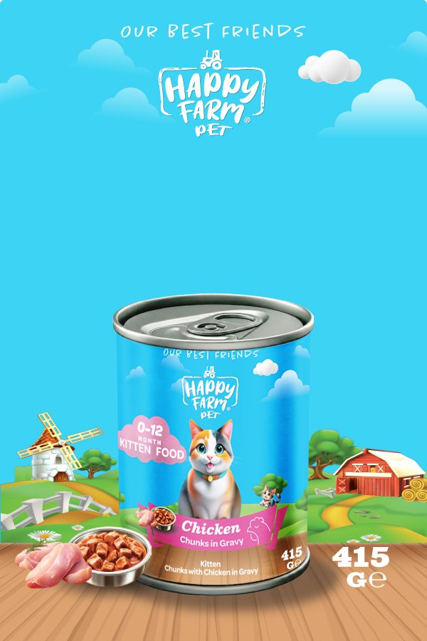 Happy Farm Yavru Kedi Maması Tavuklu 415 Gr 6 Adet