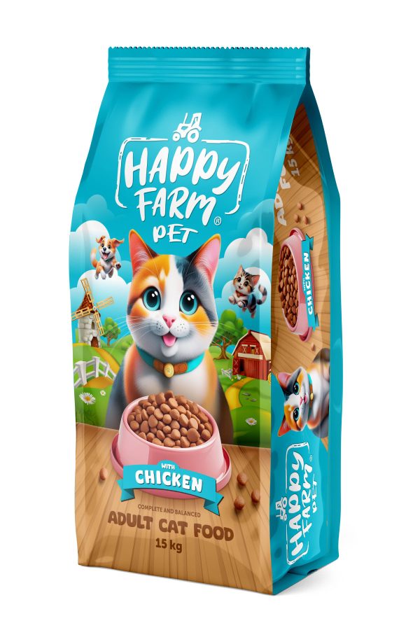 Happy Farm Yetişkin Kedi Maması Tavuk Etli 15 KG