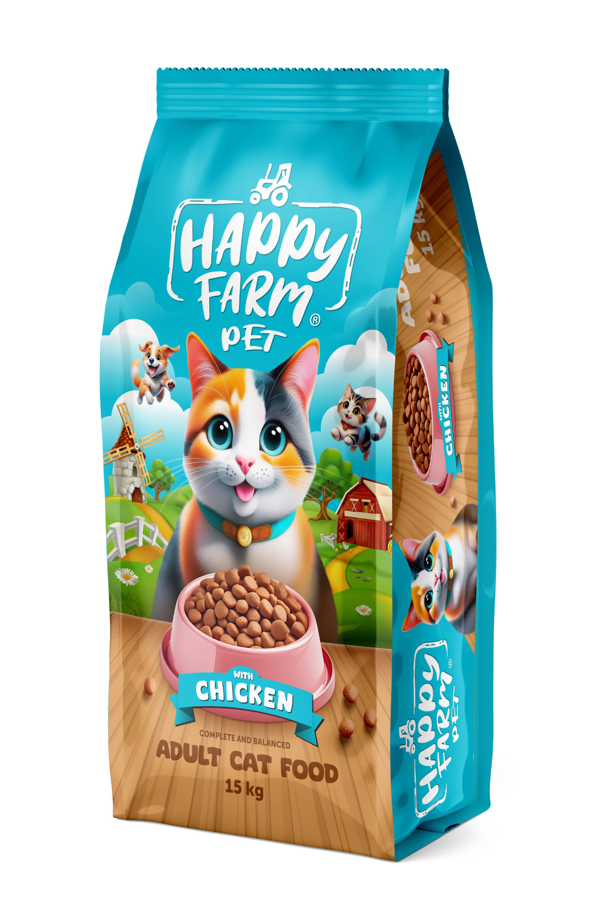 Happy Farm Yetişkin Kedi Maması Tavuk Etli 15 KG - Görsel 2