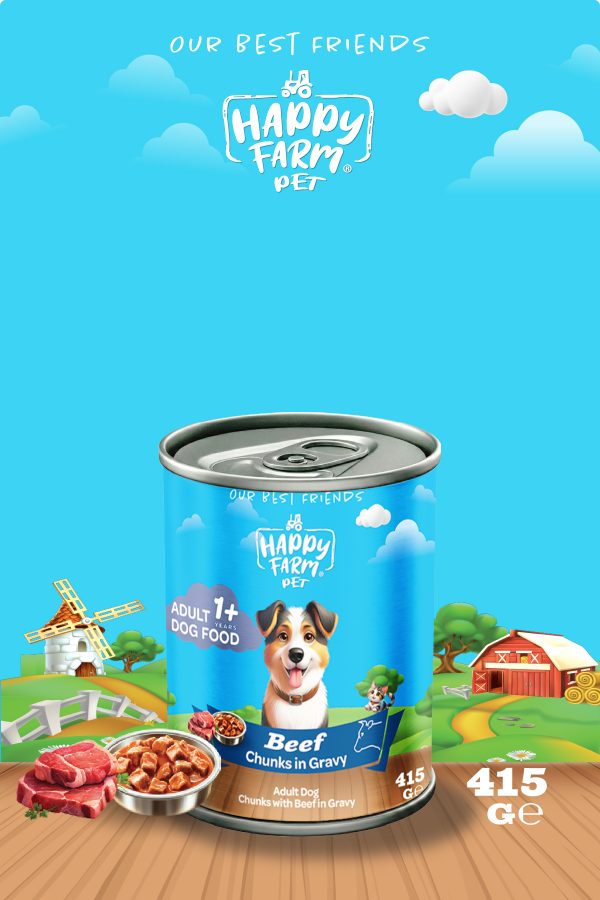 Happy Farm Yetişkin Yaş Köpek Maması Biftekli 415 Gr