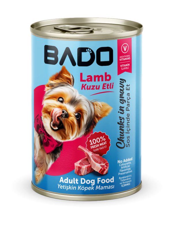 Bado Yaş Köpek Maması Kuzu Etli ve Pirinçli 400Gr
