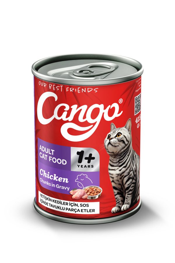 Cango Yetişkin Yaş Kedi Maması Tavuklu 415Gr 12Li