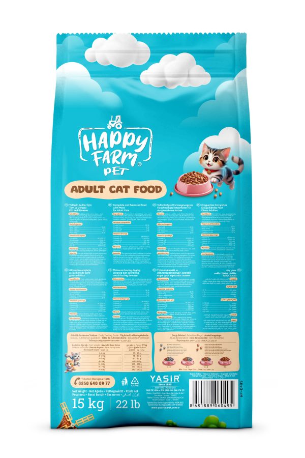 Happy Farm Etli Kedi Maması 15Kg